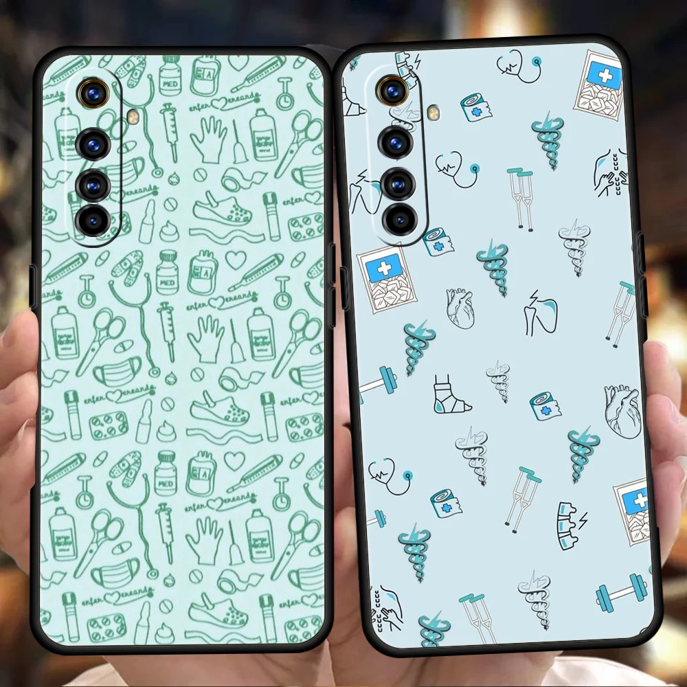 Dentist Tooth Pattern Soft Phone Case For Oppo A12 A15 A16 A74 A76 A95 Find X5 Pro A54 A53 A52 Reno 6 7 SE Z A92020 Pro 5G Cover