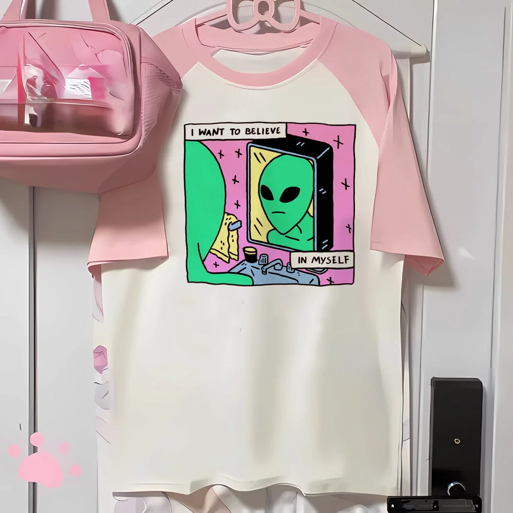 Psychedelic Alien Magic Tee women athleisure youthful t shirt female graphic Japanese clothes