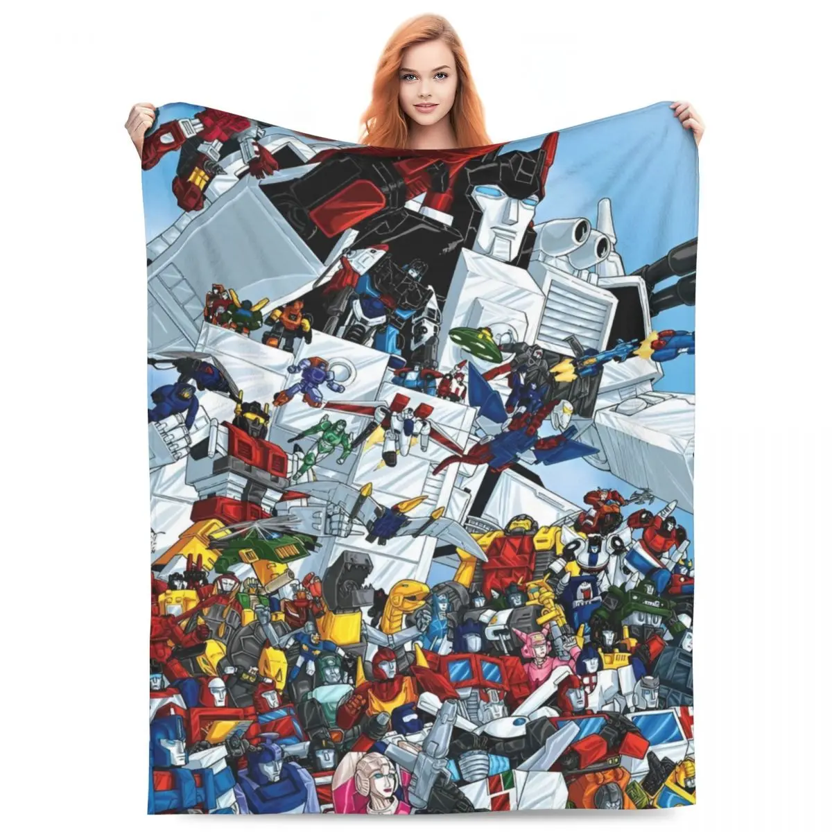 Cartoon Transformers Autobots Blankets Airplane Travel Flannel Throw Blanket For Outdoor Warm Soft Design Quality Bedspread