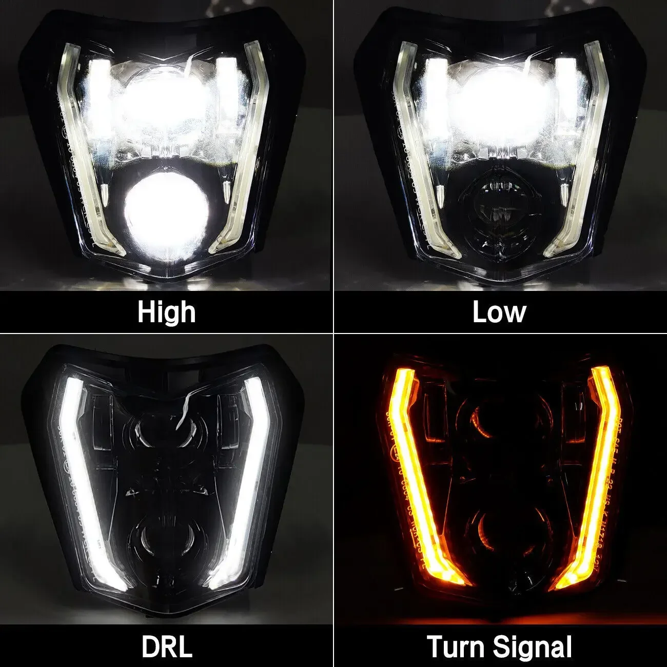 Headlight Hi/Lo with Amber Turn Signal For KTM 250 350 450 500 690 Enduro R SMCR Dirt Bike Lamp