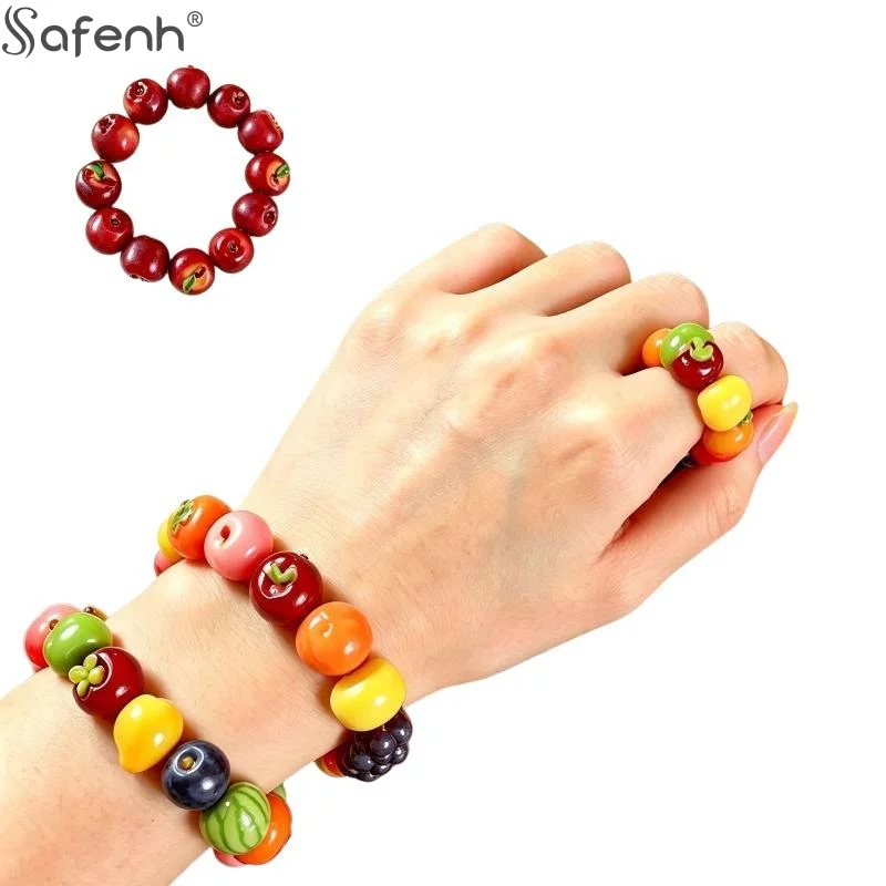 10 PCS Lifelike Miniature 3D Fruit-ShapedResin Beads For DIY Bracelet Stringing Loose Beads Pendant