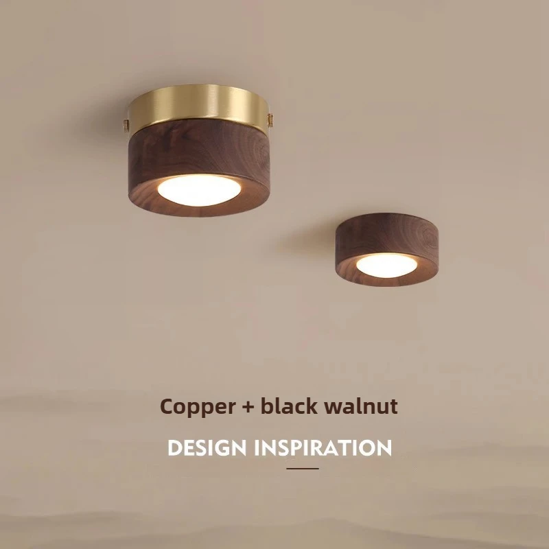 

Corridor Lamp Walnut Ceiling Lights Ash Wood Led Lights for Room Living Room Spotlights Porch Light Home Decor Lighting