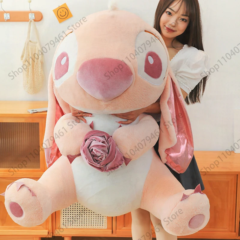

Мягкая игрушка Disney Kawaii Stitch, розовая плюшевая кукла Стич, персонаж аниме, мягкая игрушка для детей и взрослых, подарок на день рождения