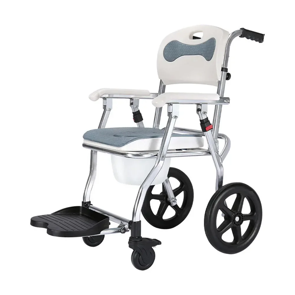 Adjustable Bath Bench with Backrest and Armrests, Portable Shower Chair for The Elderly and Disabled, Commode Stool Shower Stool