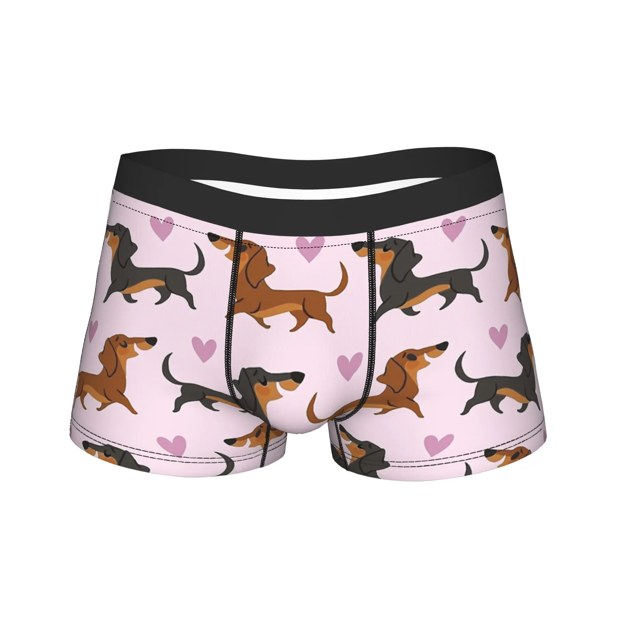 Hombres Dachshund Wiener salchicha Doxie amante de los perros ropa interior Sexy Boxer calzoncillos pantalones cortos bragas masculinas transpirables calzoncillos de talla grande