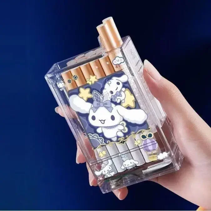 Cute Cinnamoroll Rechargeable Cigarette Lighter Cigarette Case Integrated Windproof Automatic Popping Smoke Kuromi Lighter