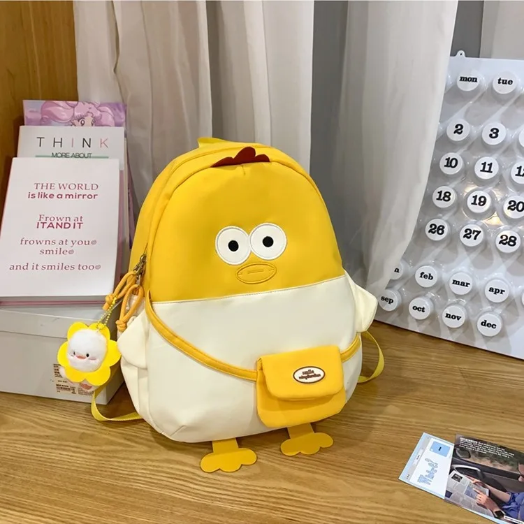 

Женский рюкзак с рисунком цыпленка, детский студенческий забавный милый нейлоновый школьный рюкзак большой вместимости