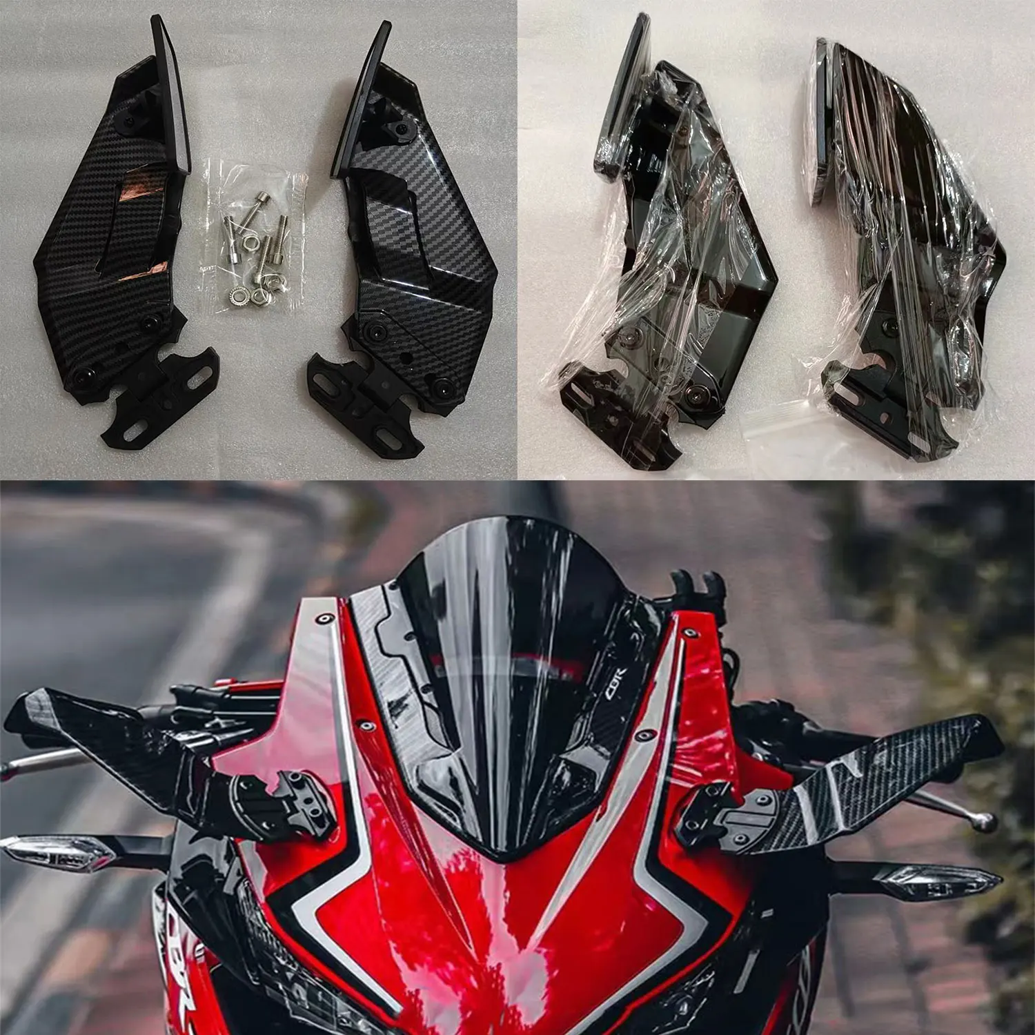 Für Honda CBR650R CBR 650R CBR500R CBR400R 2019-2024 Einstellbare Dreh Rück Motorrad Seite Spiegel Winglets Wind Flügel