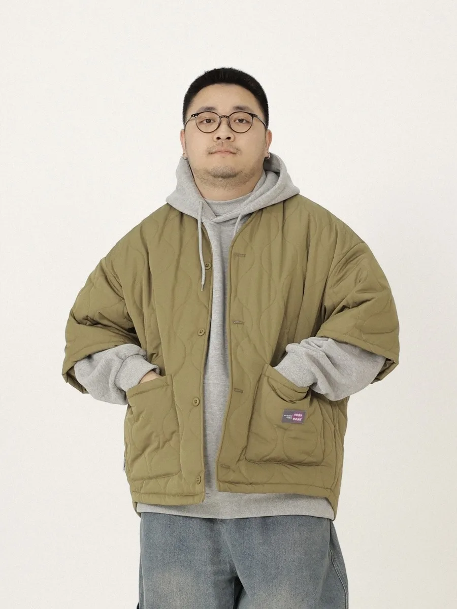 

Повседневная свободная мужская хлопковая куртка 2025, новинка зимы в американском стиле ретро, шитье, большие размеры, наполнитель из полиэфирного волокна