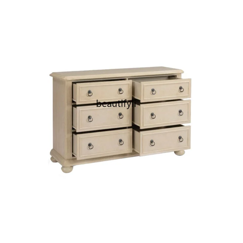 

Solid Wood Chest of Drawers Art Storage Cabinet Living Room Wall Cabinet Furniture