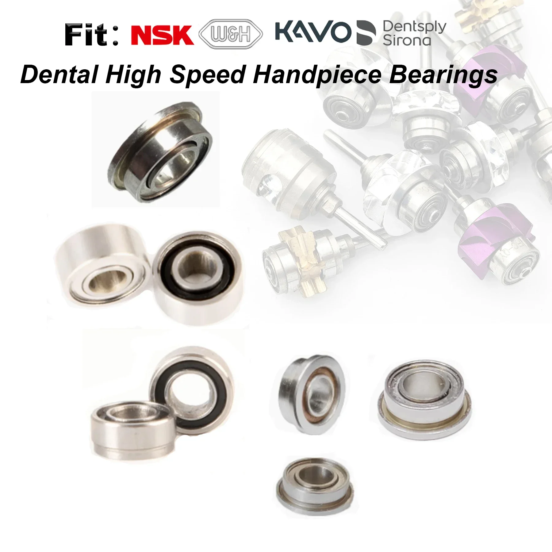 Dental Rotor Bearing High Speed Handpiece Ceramic Bearings For NSK WH KAVO Sirona High speed Handle Turbine Accessorie 6Pcs