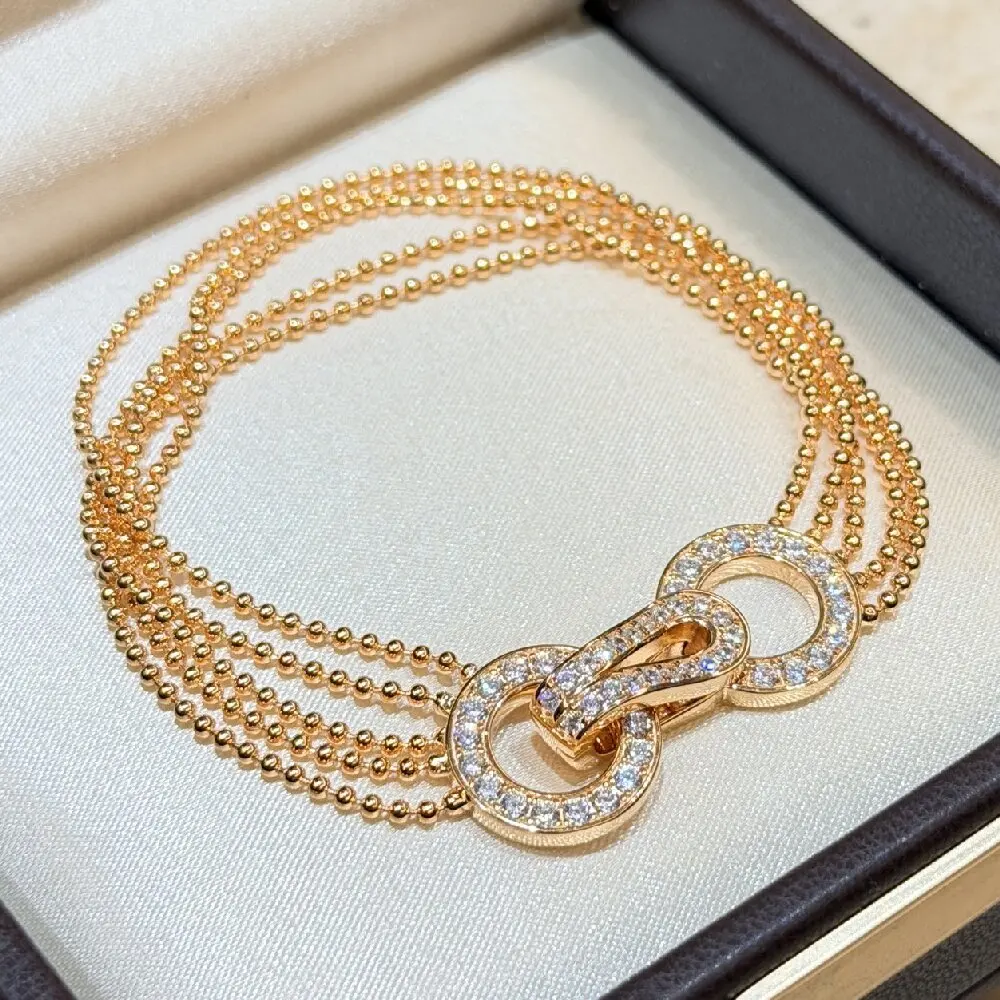 KQDANCE 16CM 925 Sterling Silver Gold Plated Full Diamonds Five Layer Tassel Beads Zircon Bracelet Women's Luxury Fine Jewelry - view 2