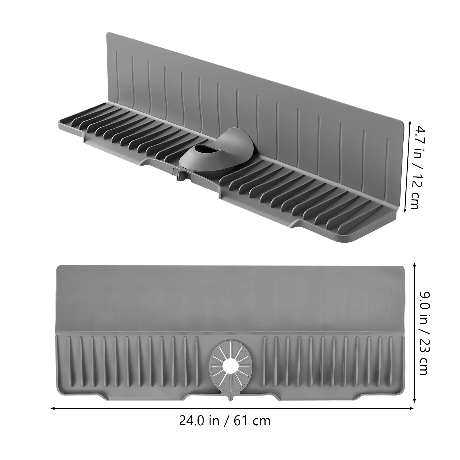 24x9 Silicone Faucet Splash Guard Drip Catcher Tray Mat Suction Cup Sink Splash Shield Splashproof Kitchen Bathroom Farmhouse view 3