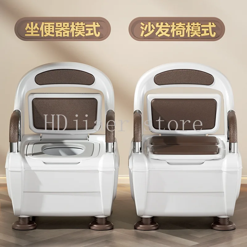 

Foldable Mobile Toilet for Elderly - Pregnant Women Portable Commode, Indoor Home Adult Potty & Urinal Bucket