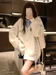 Maglioni cardigan con scollo a V preppy per donna Dolce con lacci Kawaii Studentesse Cappotto in maglia a maniche lunghe Ins Autunno Versione coreana