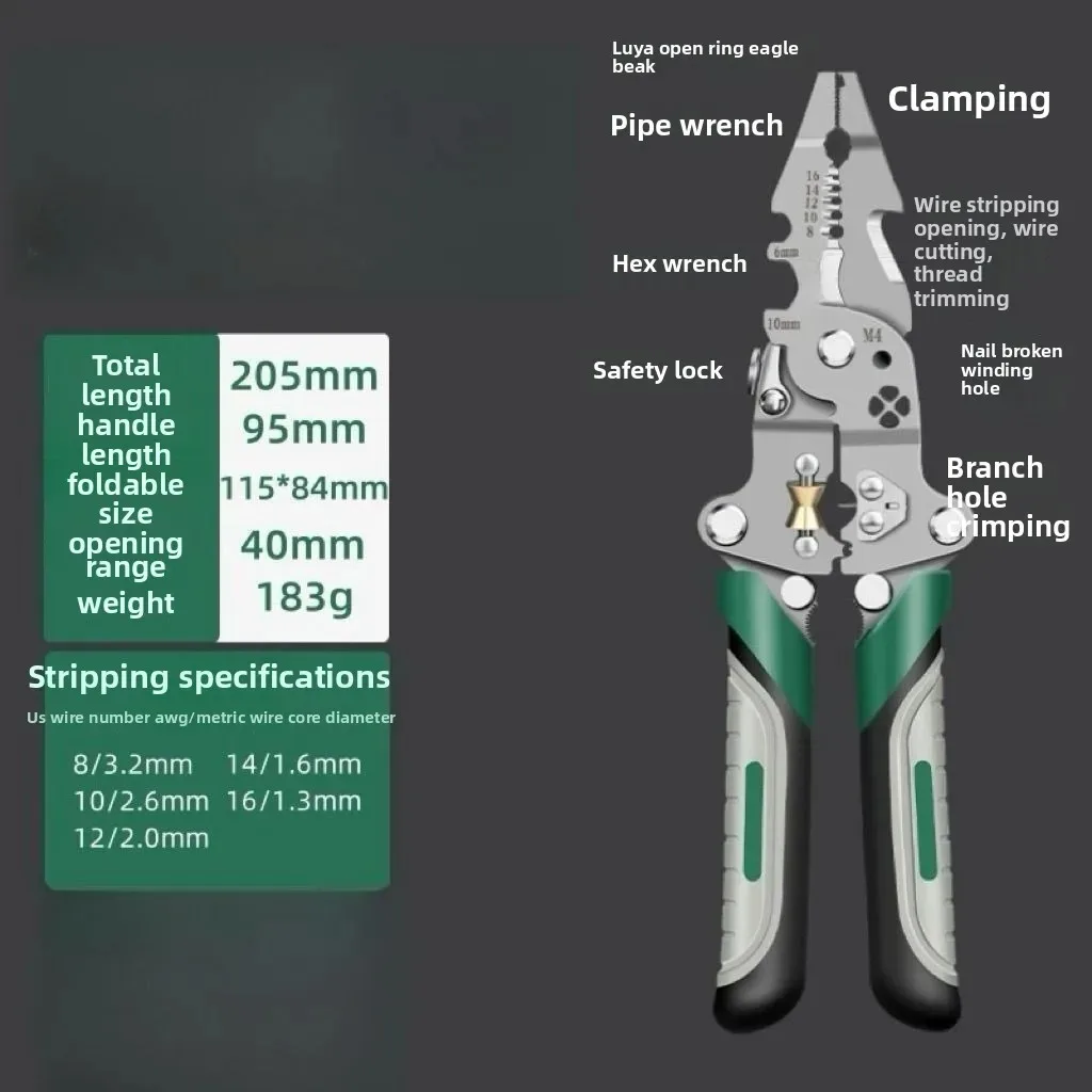 TUOSEN 21-in-1 Multi-Tool Wire Stripper Pliers - Professional Crimper, Cable Stripper & Coil Winder for Electricians