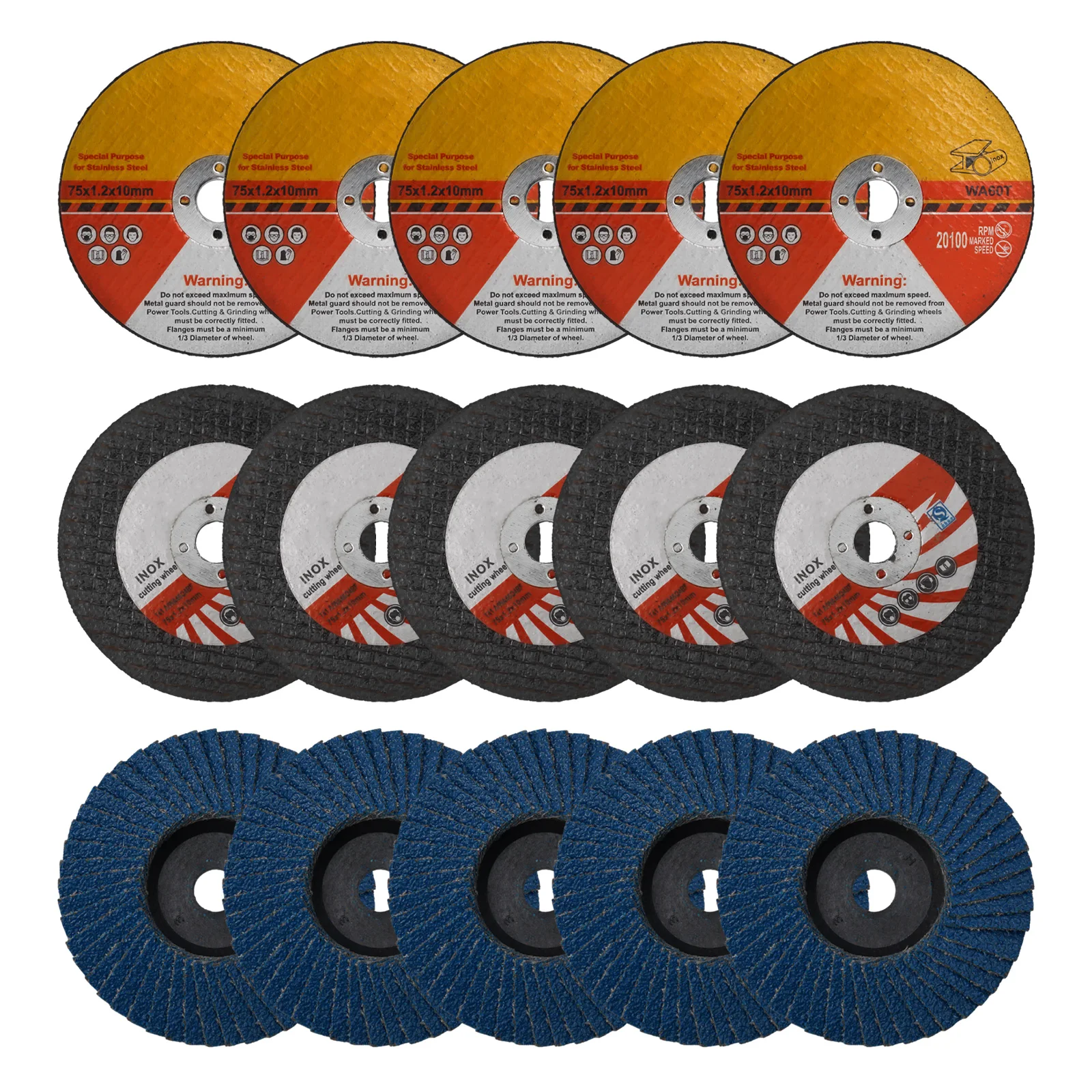 Disco Circular de resina para amoladora angular, disco de corte para amoladora angular, herramientas eléctricas para el hogar, piezas de repuesto, 75mm, 15 unidades