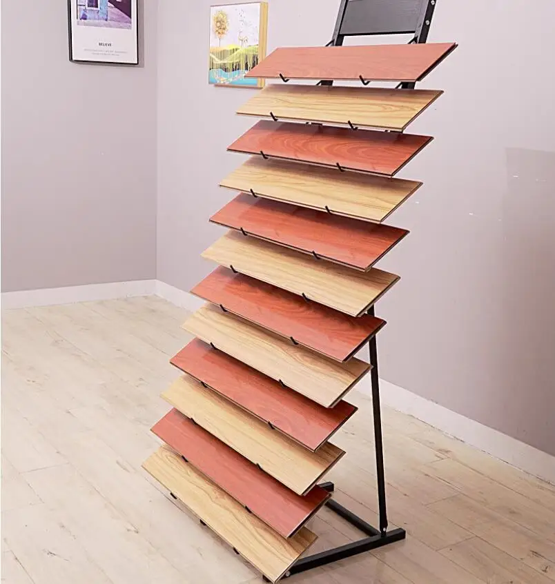 Iron ceramic tile display rack, large capacity floor wood grain brick, skirting board, skateboard line, wall tile sample rack