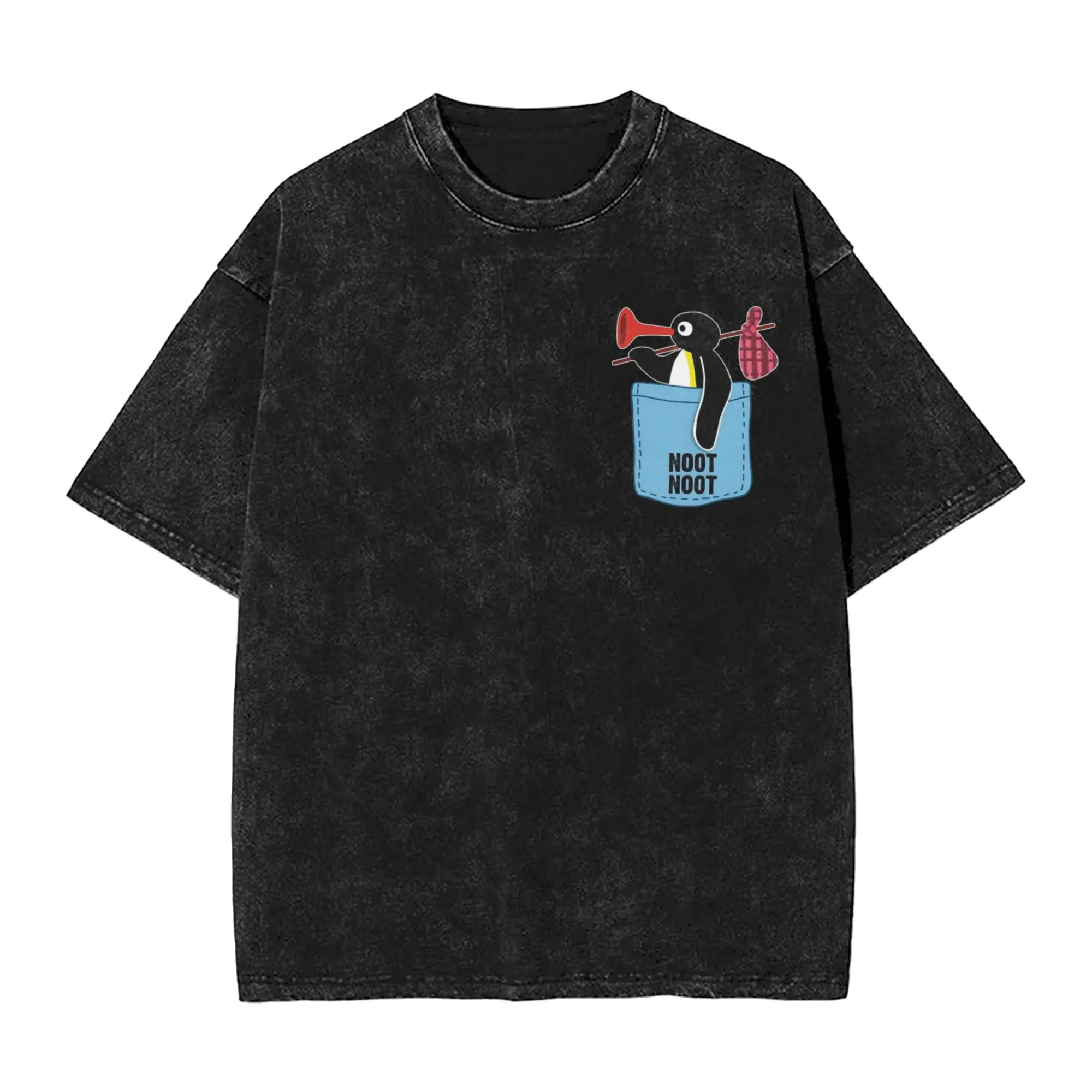 Penguin Noot Noot Pingus Washed T Shirts Streetwear Hip Hop Novelty T-Shirt  Tee Shirt for Men Women Short Sleeve Oversize