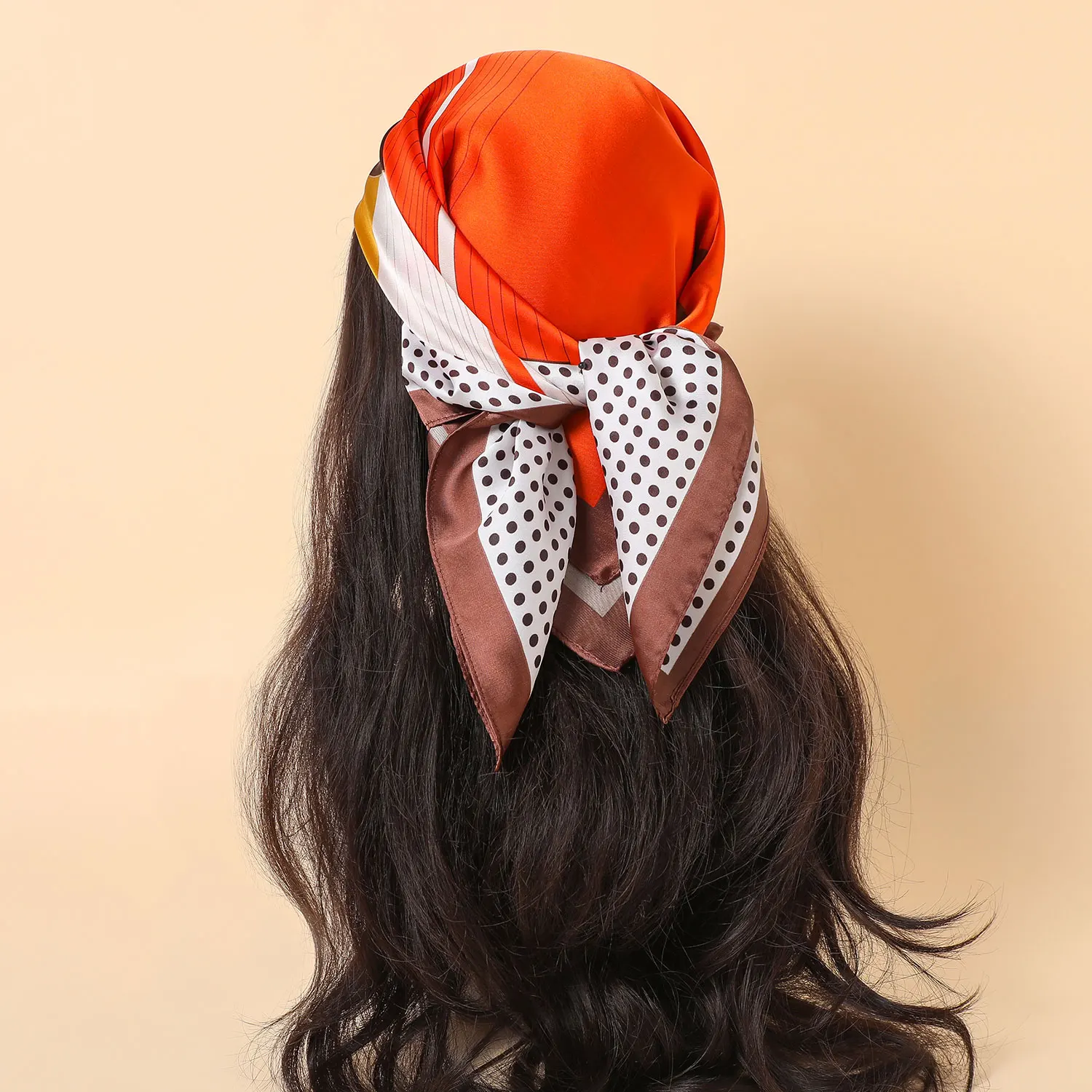 

Роскошный модный принт 70*70 см, шелковый квадратный шарф, женский мягкий атласный ободок для волос, шейный платок, галстук, женская повязка на голову, платок, сумка, лента