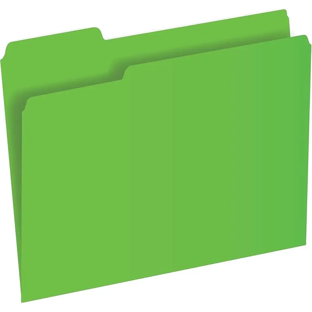 

Папки для документов формата Letter, 1/3 Cut Green File Folders - упаковка 100 шт. | Цветные папки из манильской бумаги 8,5 x 11 дюймов | Сделано в США | Набор папок-регистраторов с 3 кольцами (Манила)