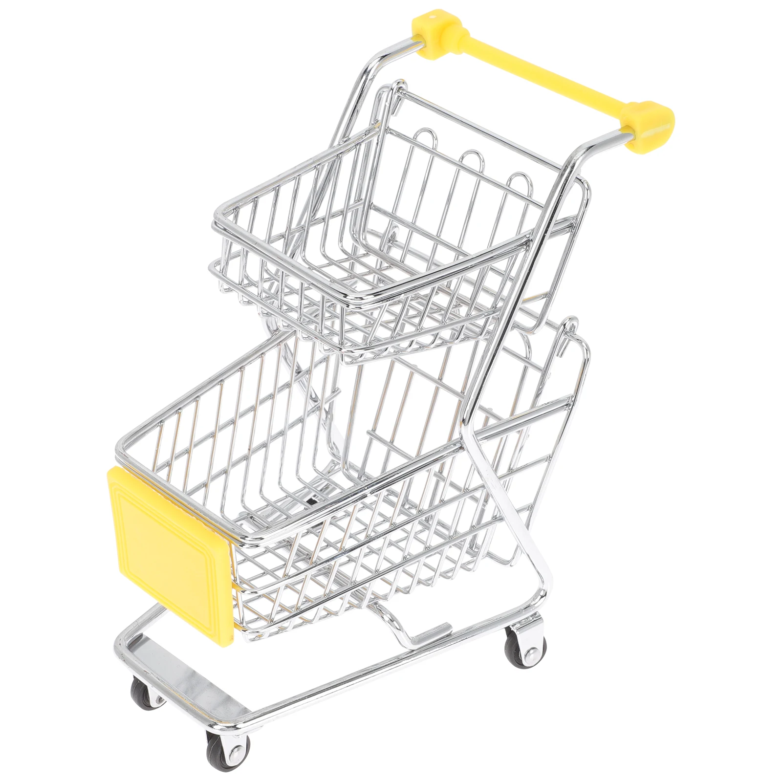 Keranjang Belanja Mini Desktop Supermarket Handcart Tempat Penyimpanan Kecil Dekorasi Kantor Model Keranjang Belanja Kecil