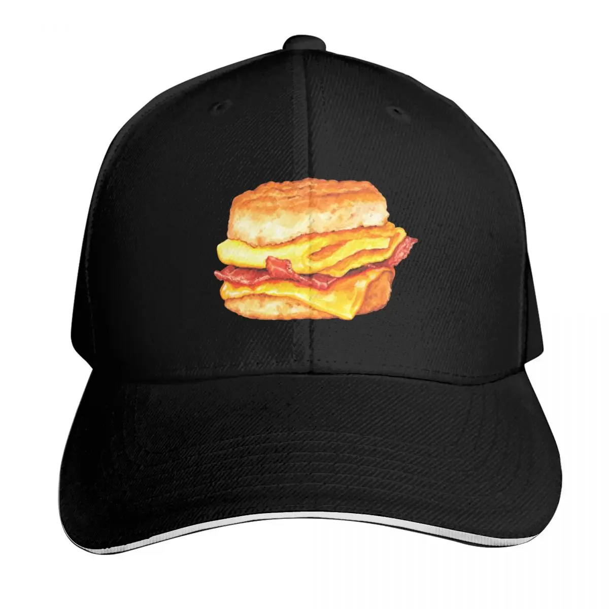 Bacon Egg & Cheese Sandwich Pattern - Blue Baseball Cap Gift for Him Her Casual Daily Wear Quick Dry Performance