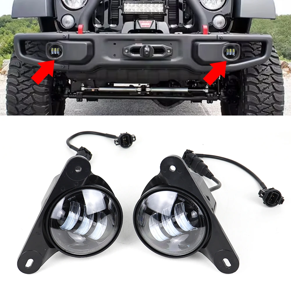 

Фары переднего бампера Светодиодные противотуманные фары для Jeep Wrangler JK 10-летия
