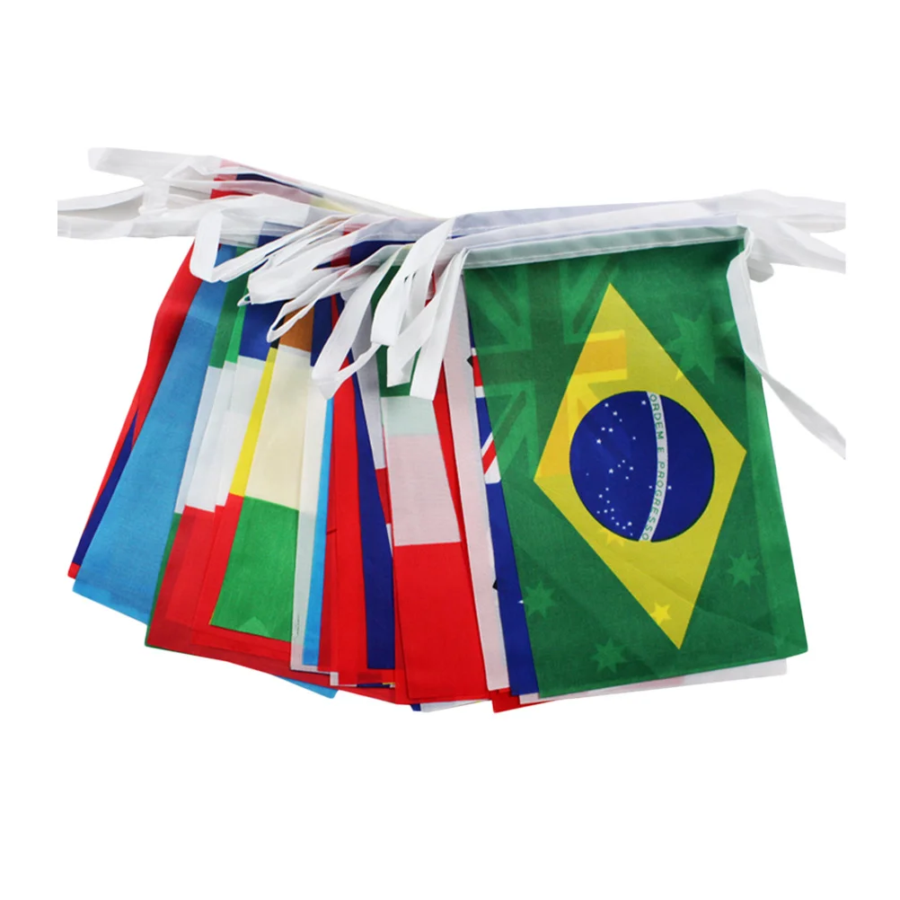 

Small National Flag Bunting 1 Extra Long Polyester Banner For Outdoor Indoor Decoration Carnival Party Garden Classroom