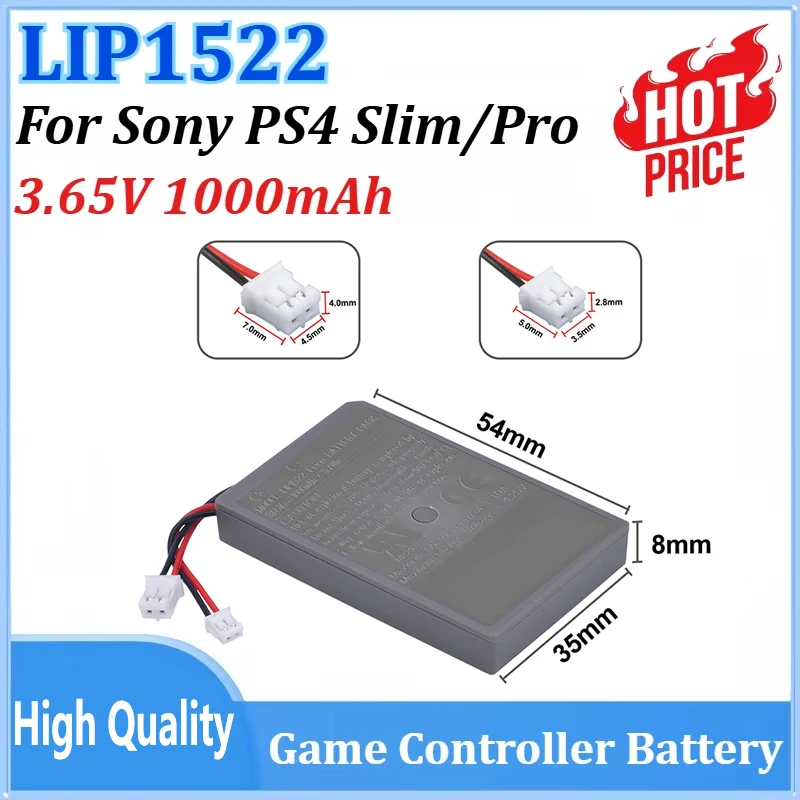 

PURFIELD 1000 мАч для контроллера PS4 Pro, аккумулятор для Sony Playstation 4 Dualshock4 LIP1522 CUH-ZCT2 CUH-ZCT2E CUH-ZCT1E CUH-ZCT1U