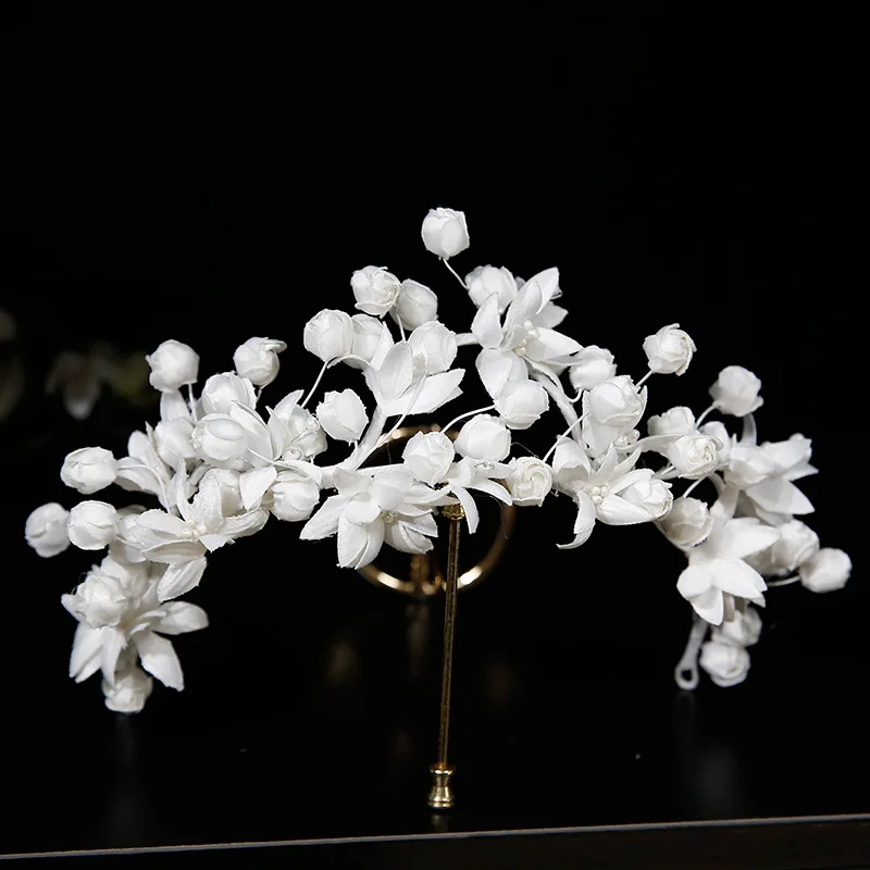 Flower Crowns For Wedding Bride Hair Accessories Floral Wreath Bridal Tiara Crown Headband Women Wedding Hair Pieces Headdress