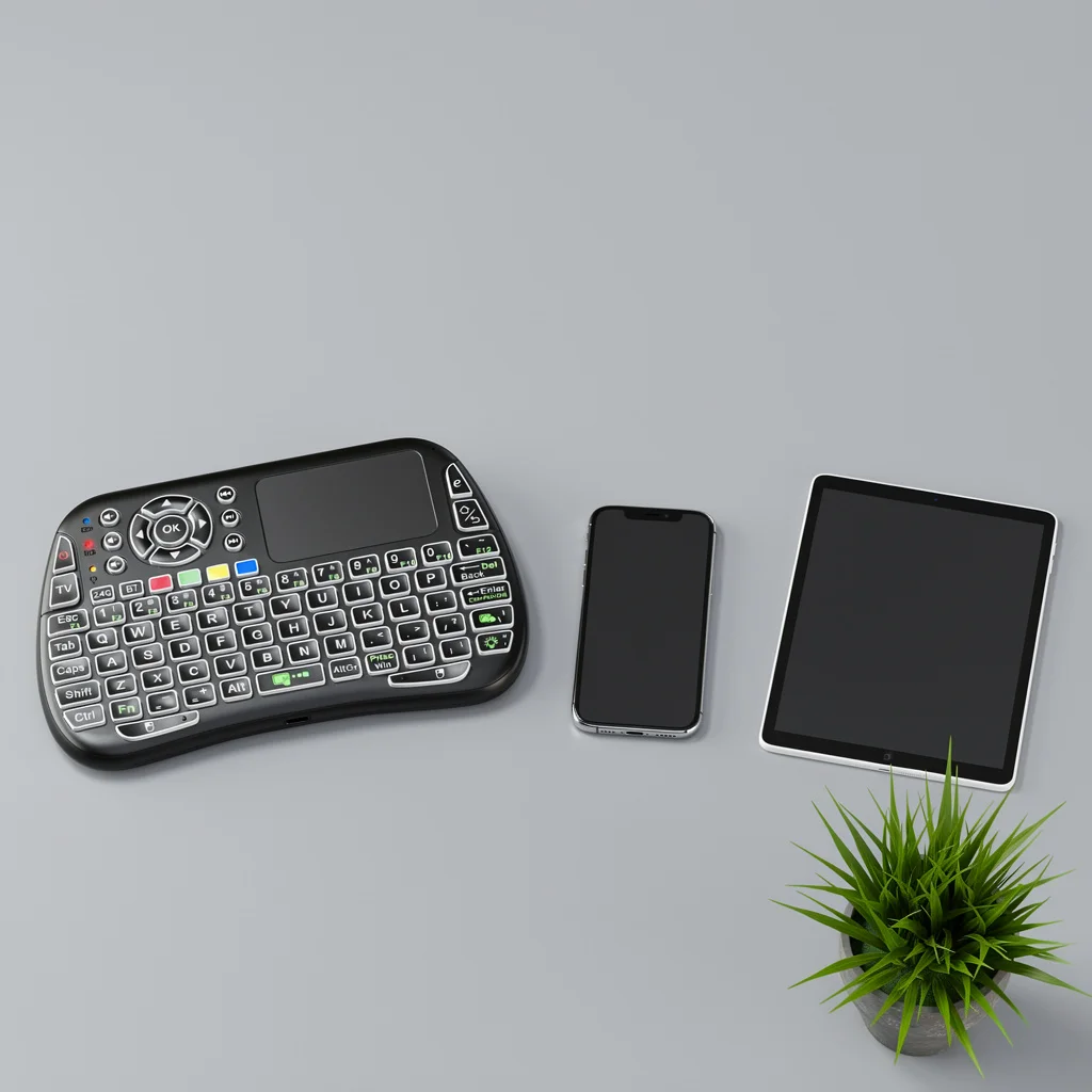 

Мини-голосовая Bluetooth-клавиатура с сенсорной панелью, ИК-обучением, подсветкой, беспроводной пульт дистанционного управления 2,4G и BT5.0 для ПК, ТВ-приставки, Android