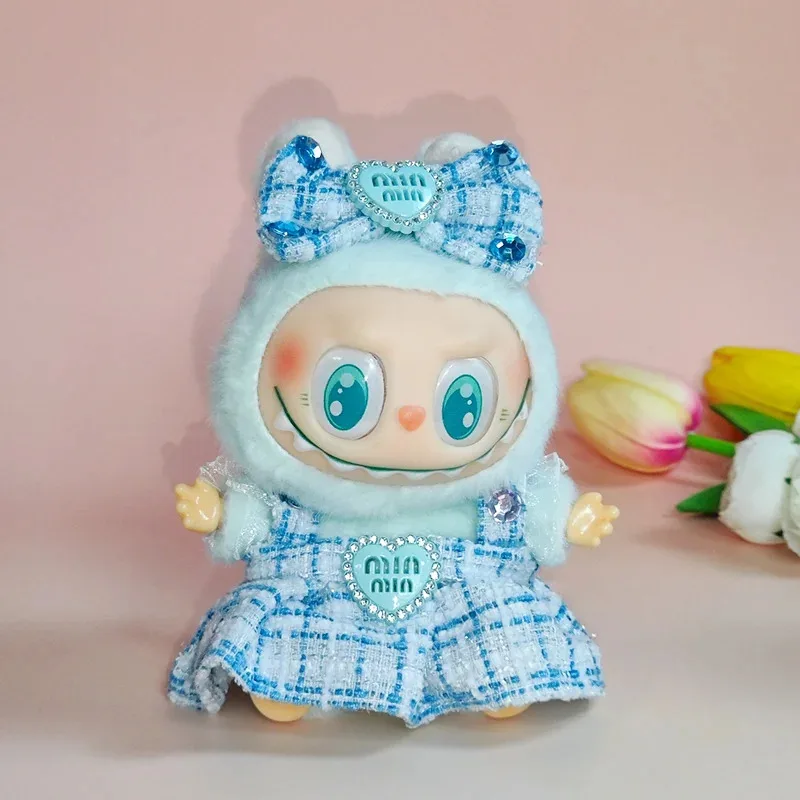 

Для Labubu Sitting Party Series Классическое платье в сетку Маленький аромат для Labubu v1 v2 Детский подарок Дизайнерский стиль одежды Labubu