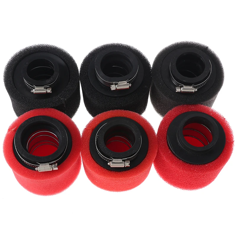 Black and Red Straight Neck Foam Air Filter 36mm 39mm 40mm 42mm 46mm 50mm Sponge Cleaner Moped Scooter Dirt Pit Bike Motorcycle