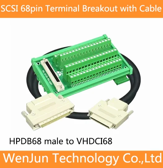 SCSI HPDB68 to VHDCI68 Terminals Adapter Board with Data Cable 0.5M/3M/5M SCSI 68pin Relay Servo module terminal board