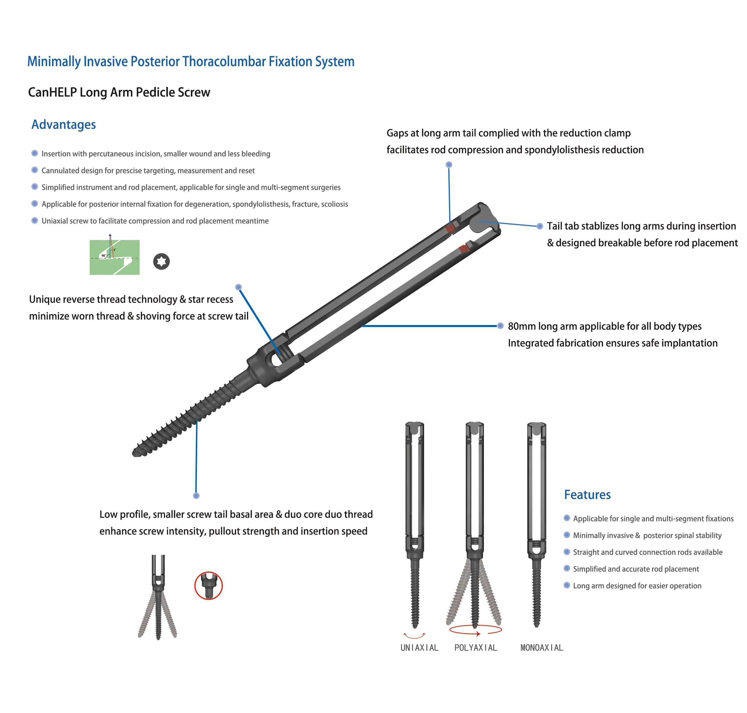 CANWELL Orthoped Spine Kyphoplasty Surgery Instruments Minimally Invasive Percutaneous Pedicle Screws MIS Lumber Spine Set