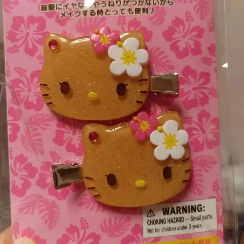 Sanrio Hello Kitty sad mi flower rabbit non-trace  hairclip sweet girl cute bangs side clip creative headdress for girls gifts