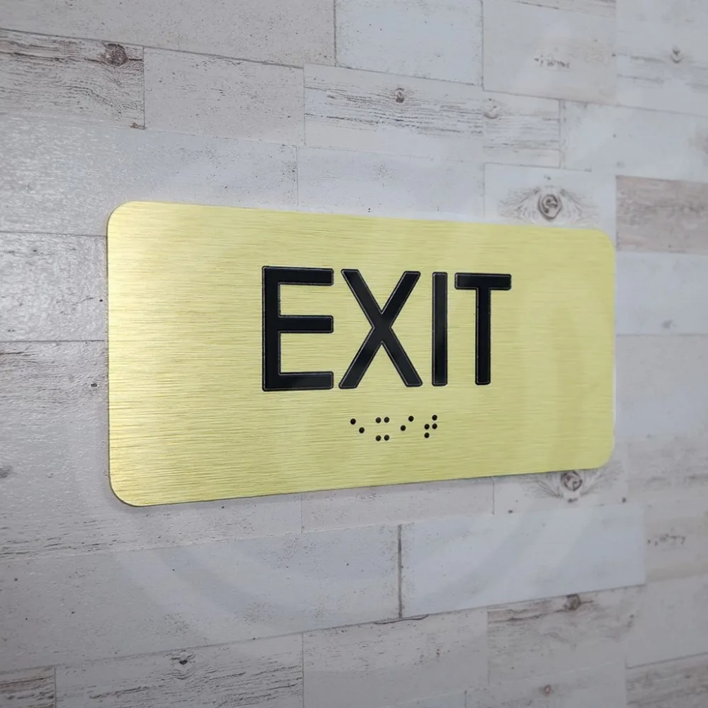 맞춤형 출구 점자 표시 아크릴 장애인 접근 가능 텍스트 인쇄 ADA 준수 표지판 촉각 기호 표시 내비게이션