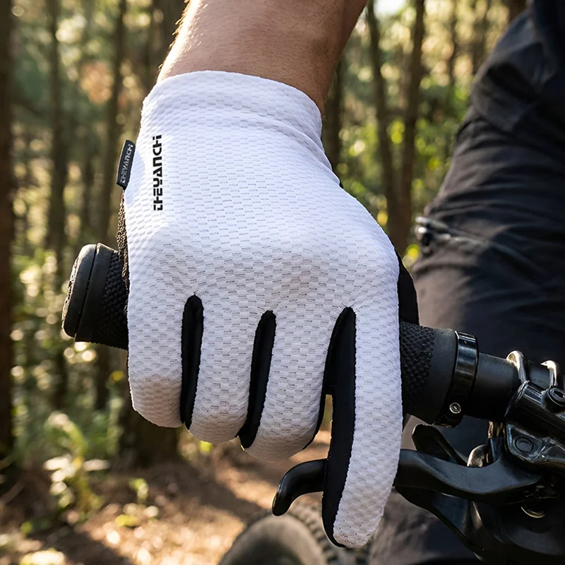 GTUBIKE Cycling Gloves Lightweight Breathable Non-slip Full-Finger Gloves SBR High Elasticity Shock Absorption Cycling Gloves