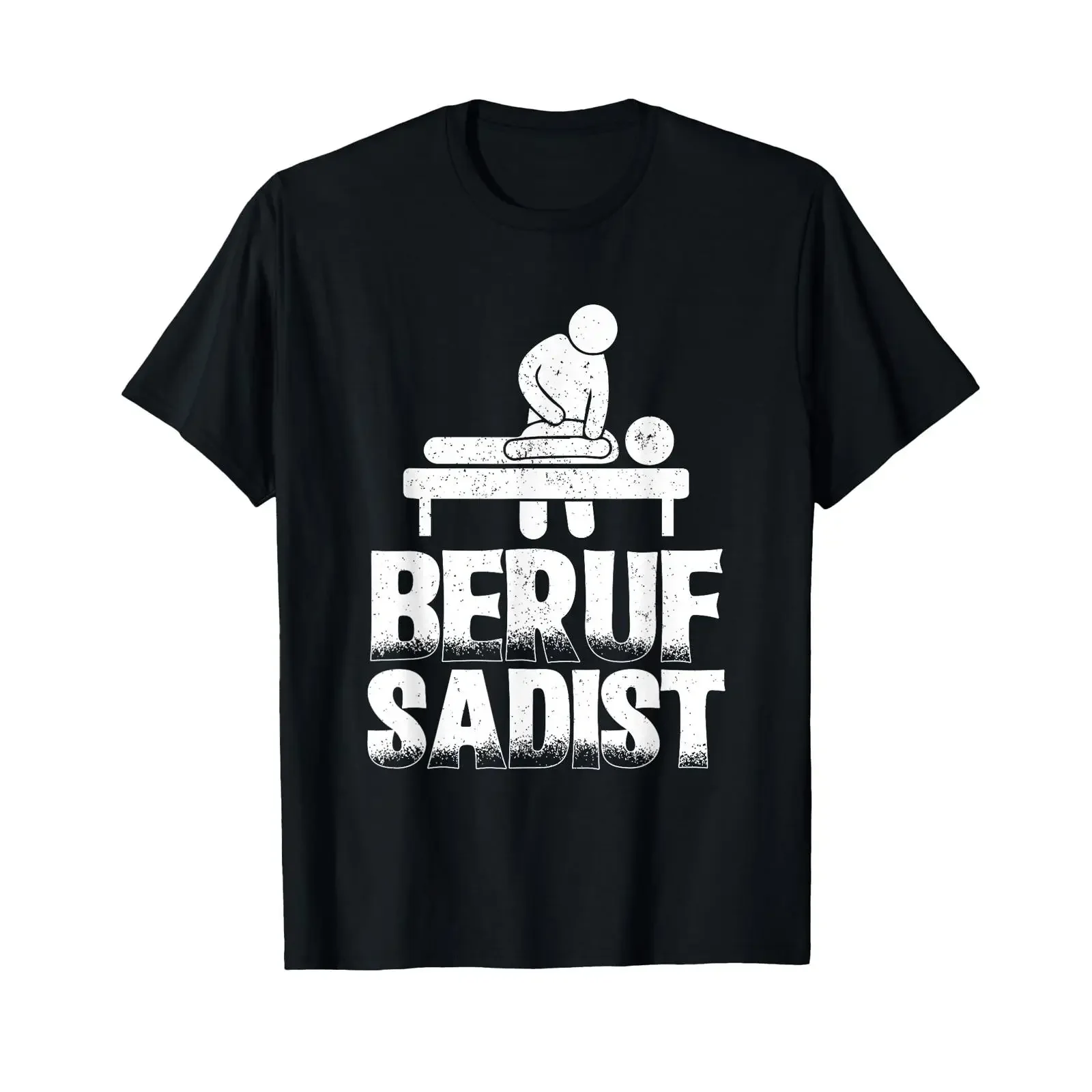 T Shirt with German Text Berufs Sadist Physiotherapist Masseur Language vintage Washed Casual Stretched graphic Comfortable