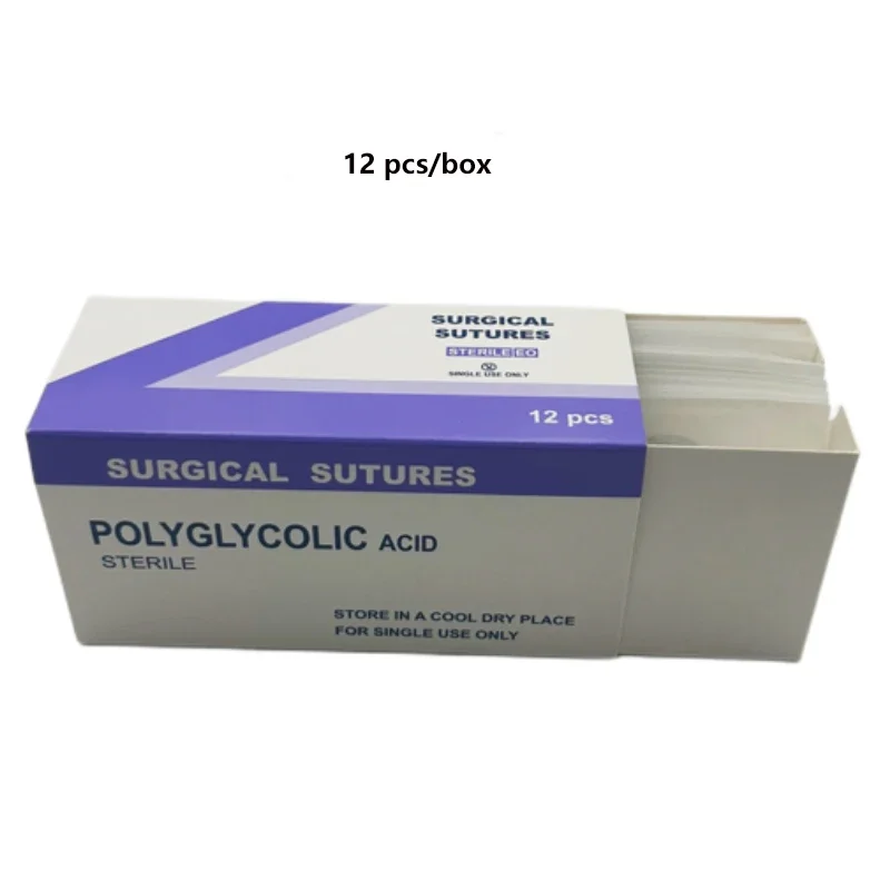 Veterinary Absorbable Suture with NeedleSurgical Pet SuturePGA 90cm MaterialCat Dog RatSurgical No-Removal WireMeat Wire