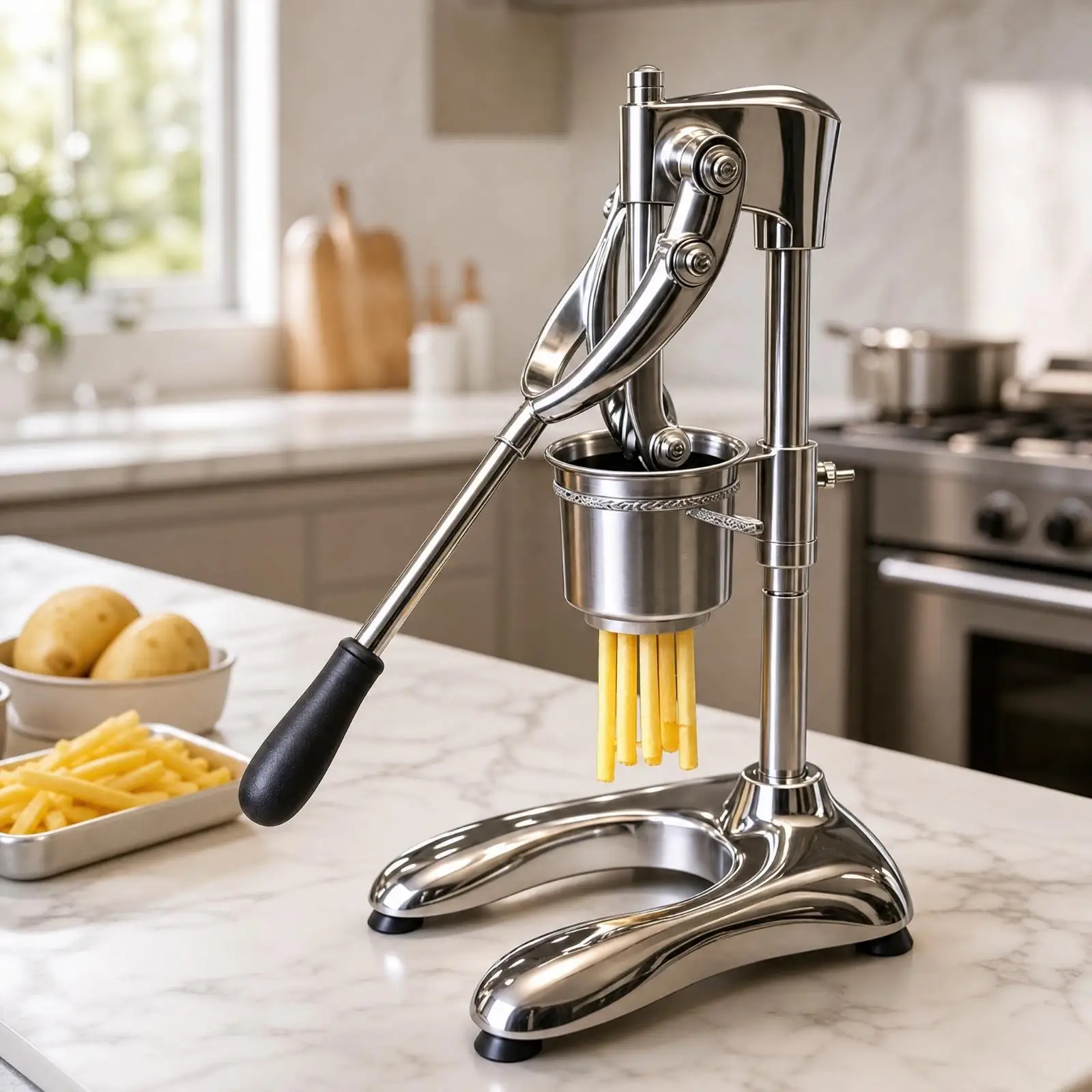 Manual Potato Mash Press to Clean Stainless Steel Potato Press Versatile for Home Cooks