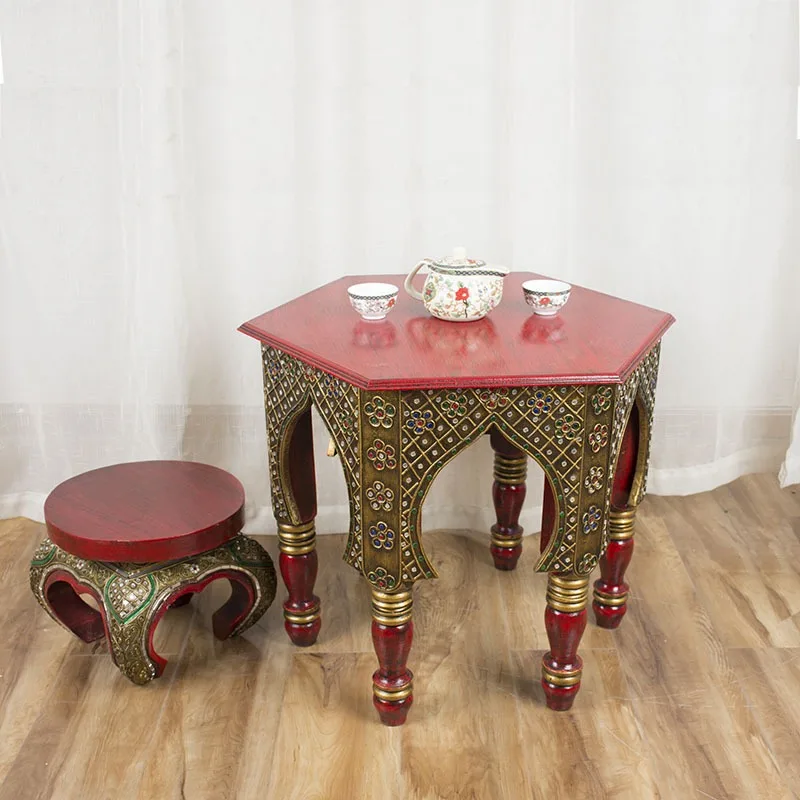 South East Asia style furniture, Thai small coffee table, Thai retro sofa side table, Thai balcony table, table