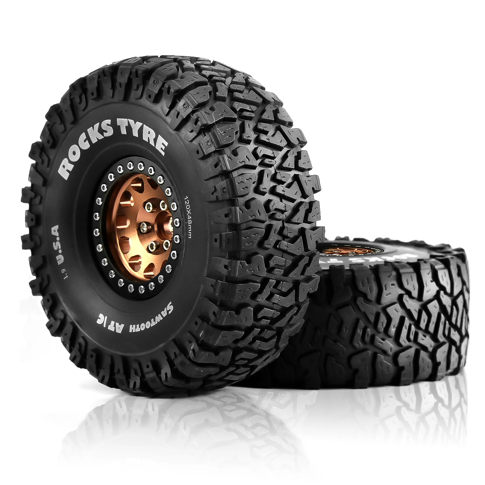 RS RC 4 pz 1.9 pneumatici ruota e metallo Beadlock 12 raggi cerchione per 1/10 RC Rock Crawler Axial SCX10 90046 TRX-4