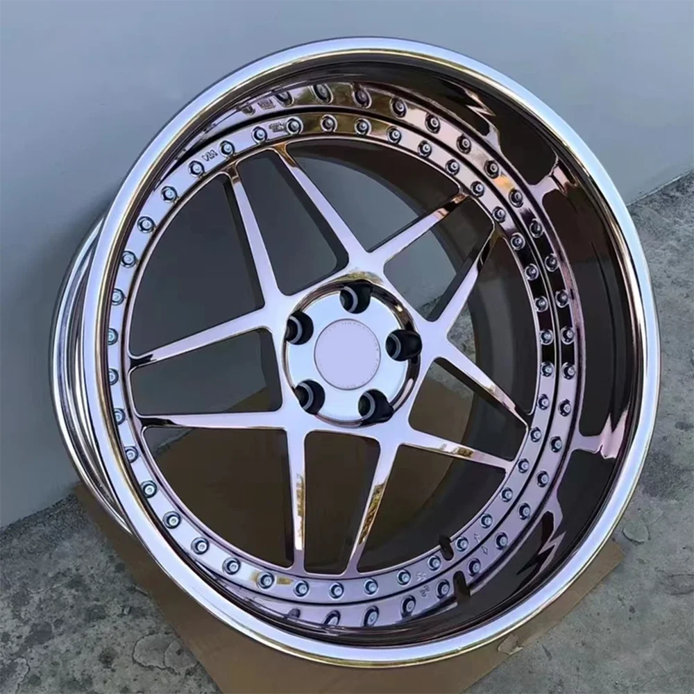 Two-piece aluminum custom forged alloy rim 18~24 inch deep dish lip concave alloy car wheels , 100% tested well