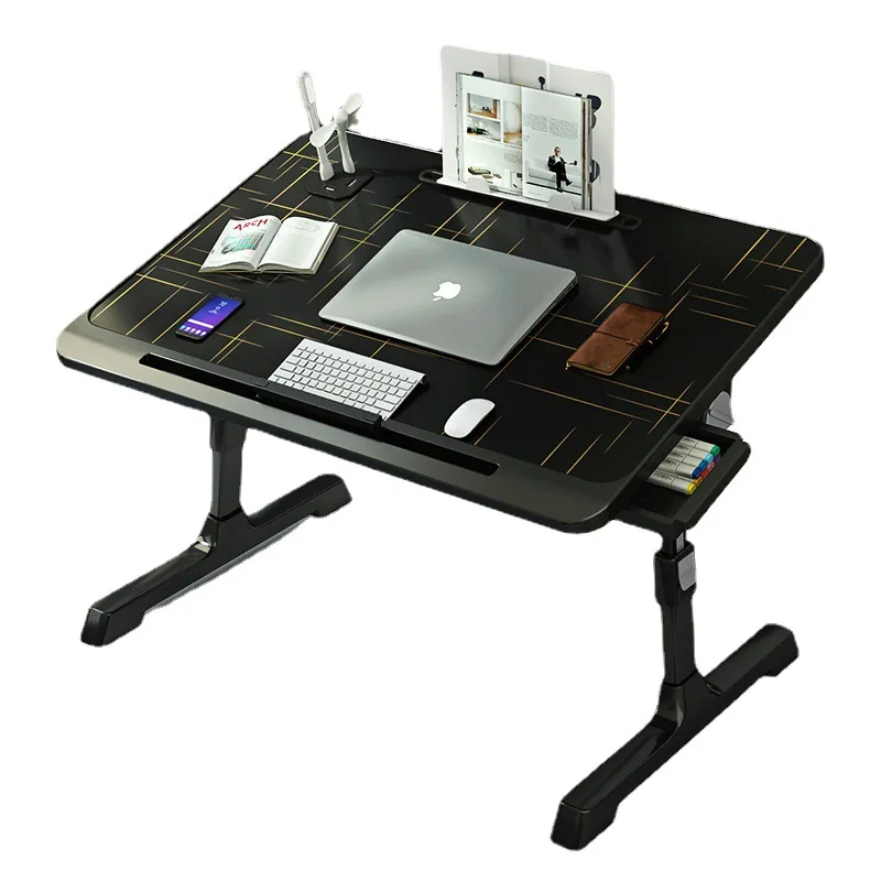 Height Adjustable Folding Bed Desk Laptop Stand Portable Study Table for Home Office Dormitory
