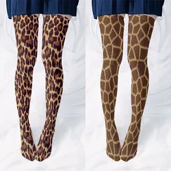 Fashion Leopard Print Silk Stockings Thin Women's Spring and Autumn Lolita Sexy Knee Length Velvet Socks