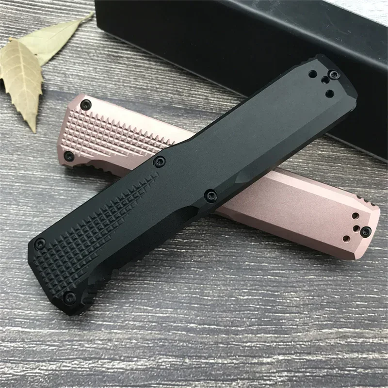 BM 4600 Phaeton Outdoor Tactical Folding Knife Black D2 Blade Aluminum Handle EDC Camping Rescue Hunting Tool for Men