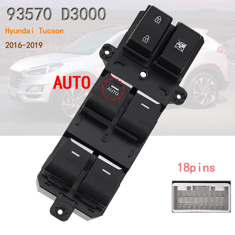 

93570-D3000 Front Left Electric Window Control Switch Lifter Regulator Button Parts for Hyundai Tucson 2016-2019 Car Accessories