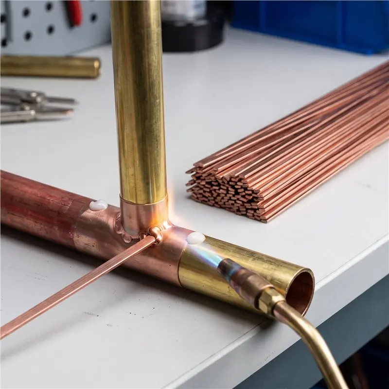 ABGH-Fast Easy Soldering Hand Tools 50Pcs Phosphor Bronze Flat Brazing Rods Erosion Hardly Phosphor Copper Welding Rod